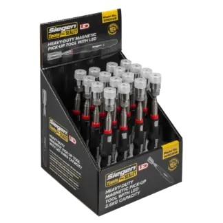Siegen Heavy-Duty Magnetic Pick-Up Tool with LED 3.6kg Capacity - Display Box of 16 [S0903DB]