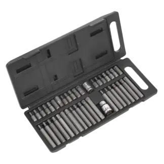 Siegen TRX-Star*/Hex/Spline Bit Set 3/8" & 1/2"Sq Drive 40pc [S0982]