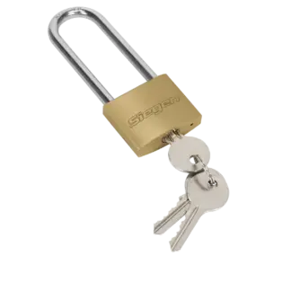Siegen Brass Body Padlock with Brass Cylinder Long Shackle 40mm [S0989]