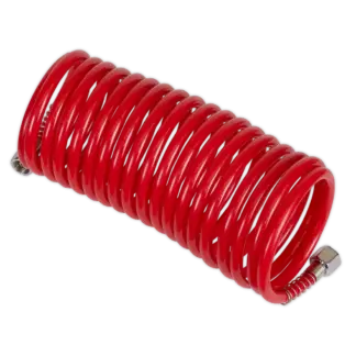 PE Coiled Air Hose with 1/4"BSP Unions 5m x 5mm [SA335]