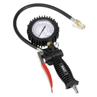 Tyre Inflator with Pressure Gauge and Clip-On Connector [SA9302]