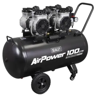 100L Oil Free Low Noise Direct Drive Air Compressor 2 x 2hp [SAC10001S]