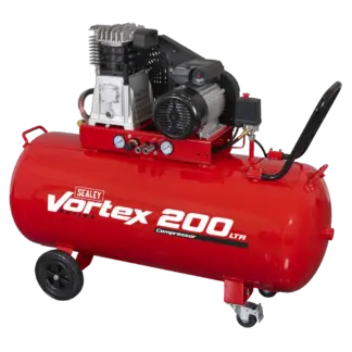 200L Belt Drive Air Compressor with Cast Cylinders & Wheels 3.5hp [SAC1203B]