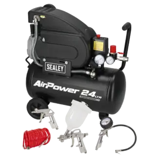 24L Direct Drive Air Compressor 2hp with 4pc Air Accessory Kit [SAC2420APK]