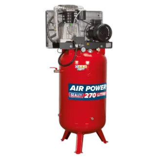 270L Vertical Belt Drive Air Compressor with Cast Cylinders 7.5hp 2-Stage [SACV52775B]