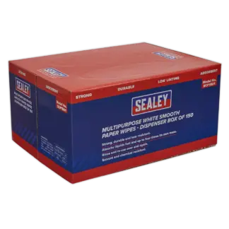 Multipurpose Smooth White Paper Wipes 73gsm - Dispenser Box of 150 Sheets [SCP1501]