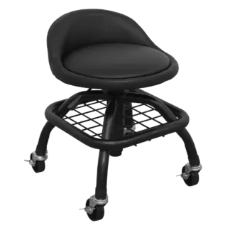 Premier Industrial Pneumatic Creeper Stool with Adjustable Height Swivel Seat & Back Rest [SCR02B]