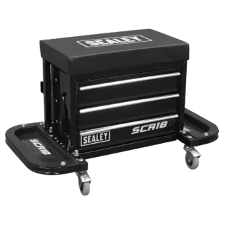 Mechanic's Utility Seat & Toolbox - Black [SCR18B]