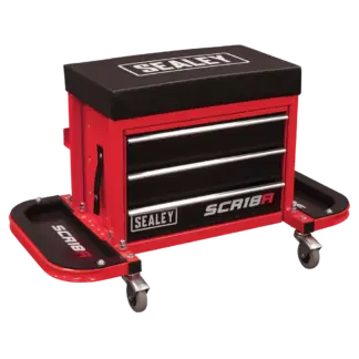 Mechanic's Utility Seat & Toolbox - Red [SCR18R]