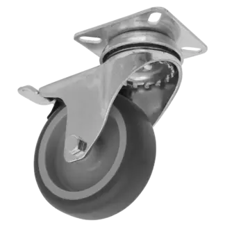 75mm Castor Wheel with Swivel Plate & Total Lock [SCW275SPLEM]