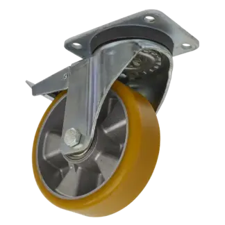 160mm Castor Wheel with Swivel Plate & Total Lock [SCW5160SPL]