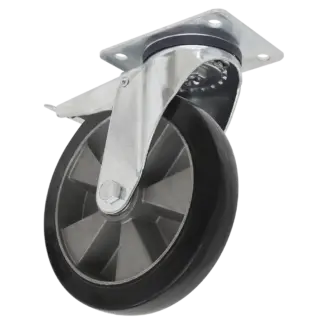 200mm Castor Wheel with Swivel Plate & Total Lock [SCW5200SPLEM]