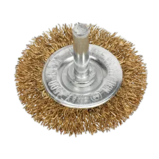 50mm Crimped Flat Wire Brush with 6mm Shaft [SFB50]