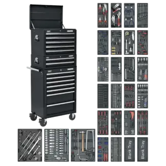 Superline PRO® Tool Chest Combination 14 Drawer with 1179pc Tool Kit - Black [SPTCOMBO2]