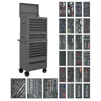 Superline PRO® Tool Chest Combination 14 Drawer with 1179pc Tool Kit - Grey [SPTGRCOMBO1]