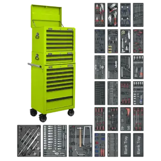 Superline PRO® Tool Chest Combination 14 Drawer with 1179pc Tool Kit - Green [SPTHVCOMBO1]