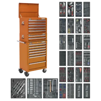 Superline PRO® Tool Chest Combination 14 Drawer with 1179pc Tool Kit - Orange [SPTOCOMBO1]