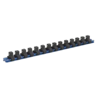 Premier Aluminium Socket Retaining Rail with 14 Clips 3/8"Sq Drive [SR3814]