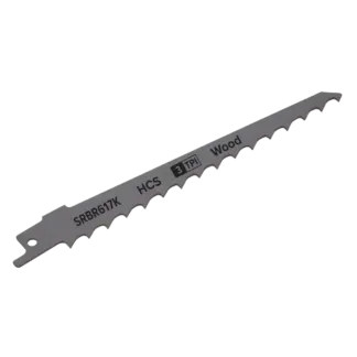 Reciprocating Saw Blade for Pruning & Coarse Wood 150mm 3tpi - Pack of 5 [SRBR617K]