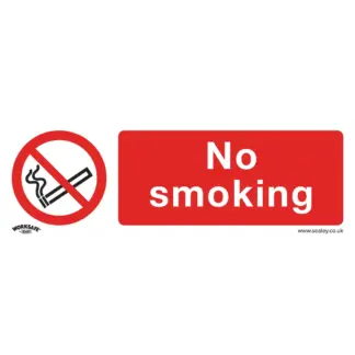 Worksafe® No Smoking Safety Sign, Self-Adhesive Vinyl - Pack of 10 [SS13V10]