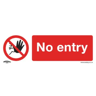 Worksafe® No Entry Safety Sign - Self-Adhesive Vinyl [SS14V1]