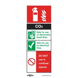 Worksafe® CO2 Fire Extinguisher Safety Sign - Self-Adhesive Vinyl [SS21V1]