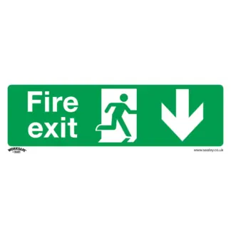 Worksafe® Fire Exit (Down) Safety Sign - Self-Adhesive Vinyl [SS22V1]