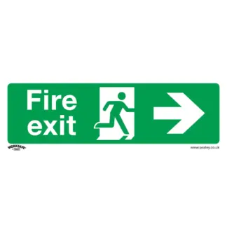 Worksafe® Fire Exit (Right) Safety Sign - Rigid Plastic [SS24P1]