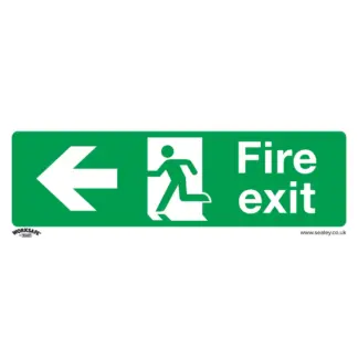 Worksafe® Fire Exit (Left) Safety Sign - Rigid Plastic [SS25P1]