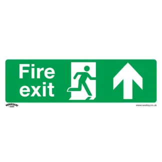 Worksafe® Fire Exit (Up) Safety Sign - Self-Adhesive Vinyl [SS28V1]