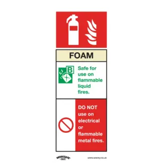 Worksafe® Foam Fire Extinguisher Safety Sign, Self-Adhesive Vinyl - Pack of 10 [SS30V10]