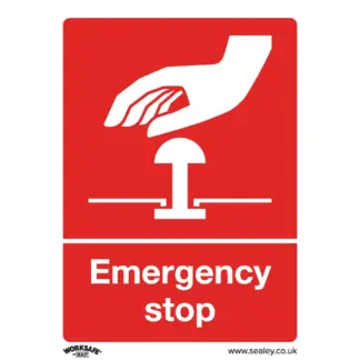 Worksafe® Emergency Stop Safety Sign - Self-Adhesive Vinyl [SS35V1]