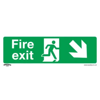 Worksafe® Fire Exit (Down Right) Safety Sign - Rigid Plastic [SS36P1]