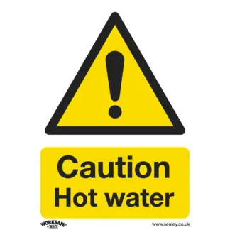 Worksafe® Caution Hot Water Safety Sign- Rigid Plastic [SS38P1]