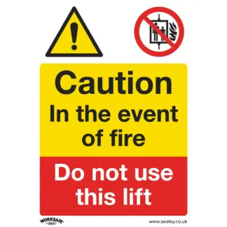 Worksafe® Caution Do Not Use Lift Safety Sign, Self-Adhesive Vinyl - Pack of 10 [SS43V10]