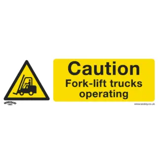 Worksafe® Caution Fork-Lift Trucks Safety Sign - Rigid Plastic [SS44P1]