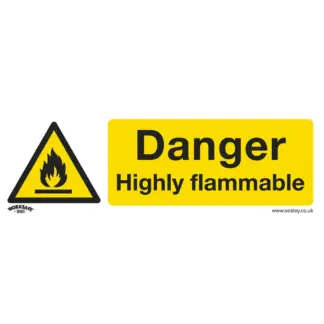 Worksafe® Danger Highly Flammable Safety Sign - Self-Adhesive Vinyl [SS45V1]