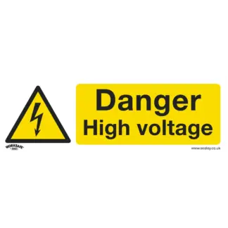 Worksafe® Danger High Voltage Safety Sign, Self-Adhesive Vinyl - Pack of 10 [SS48V10]