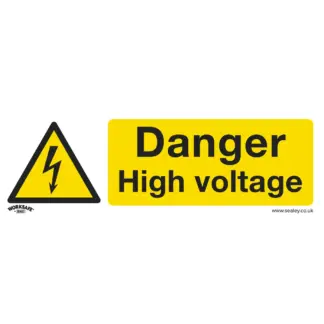Worksafe® Danger High Voltage Safety Sign - Self-Adhesive Vinyl [SS48V1]
