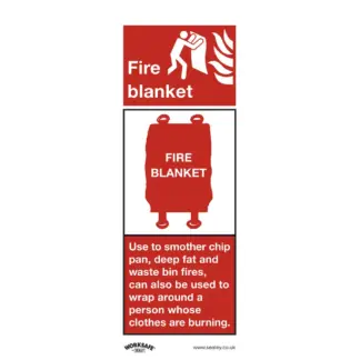 Worksafe® Fire Blanket, Rigid Plastic Safety Sign - Pack of 10 [SS53P10]