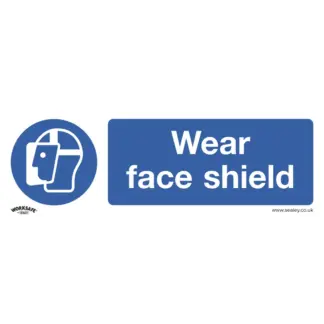 Worksafe® Wear Face Shield Safety Sign, Rigid Plastic - Pack of 10 [SS55P10]