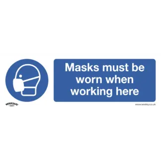 Worksafe® Masks Must Be Worn Safety Sign - Self-Adhesive Vinyl [SS57V1]