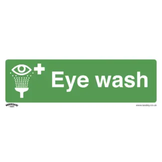 Worksafe® Eye Wash Safety Sign - Rigid Plastic [SS58P1]