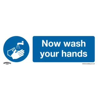 Worksafe® Now Wash Your Hands Safety Sign - Self-Adhesive Vinyl [SS5V1]