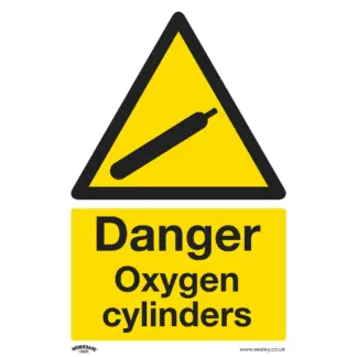 Worksafe® Danger Oxygen Cylinders Safety Sign - Rigid Plastic [SS61P1]