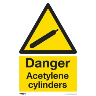 Worksafe® Danger Acetylene Cylinders Safety Sign - Self-Adhesive Vinyl [SS63V1]