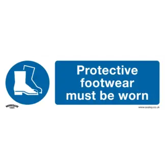 Worksafe® Protective Footwear Must Be Worn Safety Sign - Self-Adhesive Vinyl [SS7V1]
