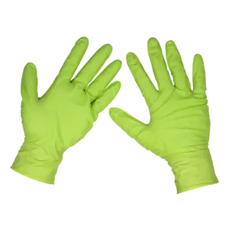 Diamond Grip Extra-Thick Nitrile Powder-Free Gloves, Hi-Vis Green, X-Large - Pack of 50 [SSP54XL]