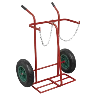 Double Gas Cylinder Trolley with Pneumatic Tyres [ST28P]