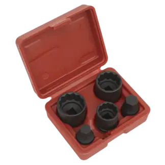 Impact Hub Socket & Socket Bit Set 1/2"Sq Drive 12-Point 5pc [SX053]